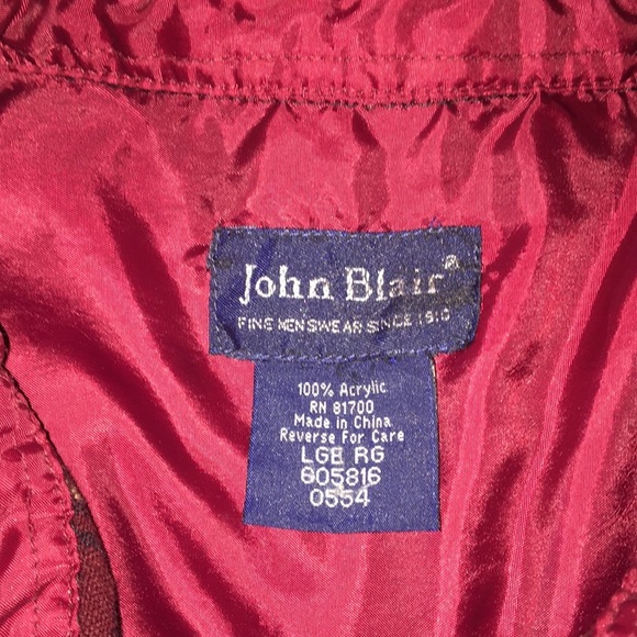 Vintage John Blair Red, Tan and Green Checked Flannel - Picture 2 of 7